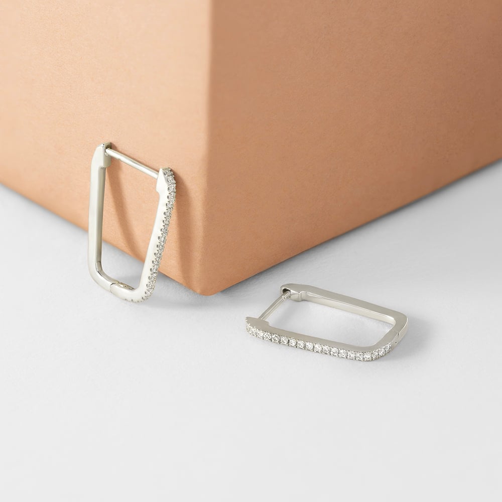 Minimalist Glow Gold & Diamond Hoop Earrings,,hi-res image number null