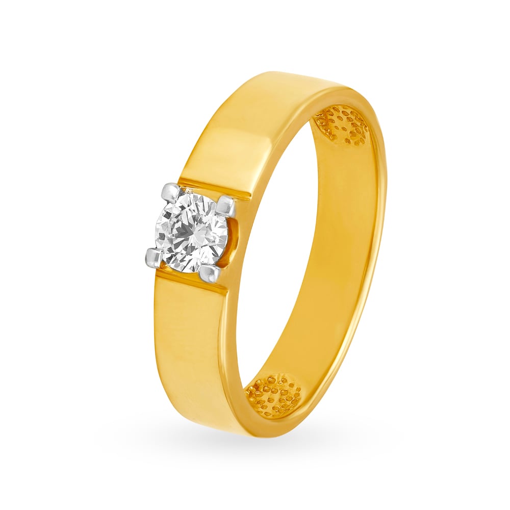 Geometric Solitaire Ring for Men