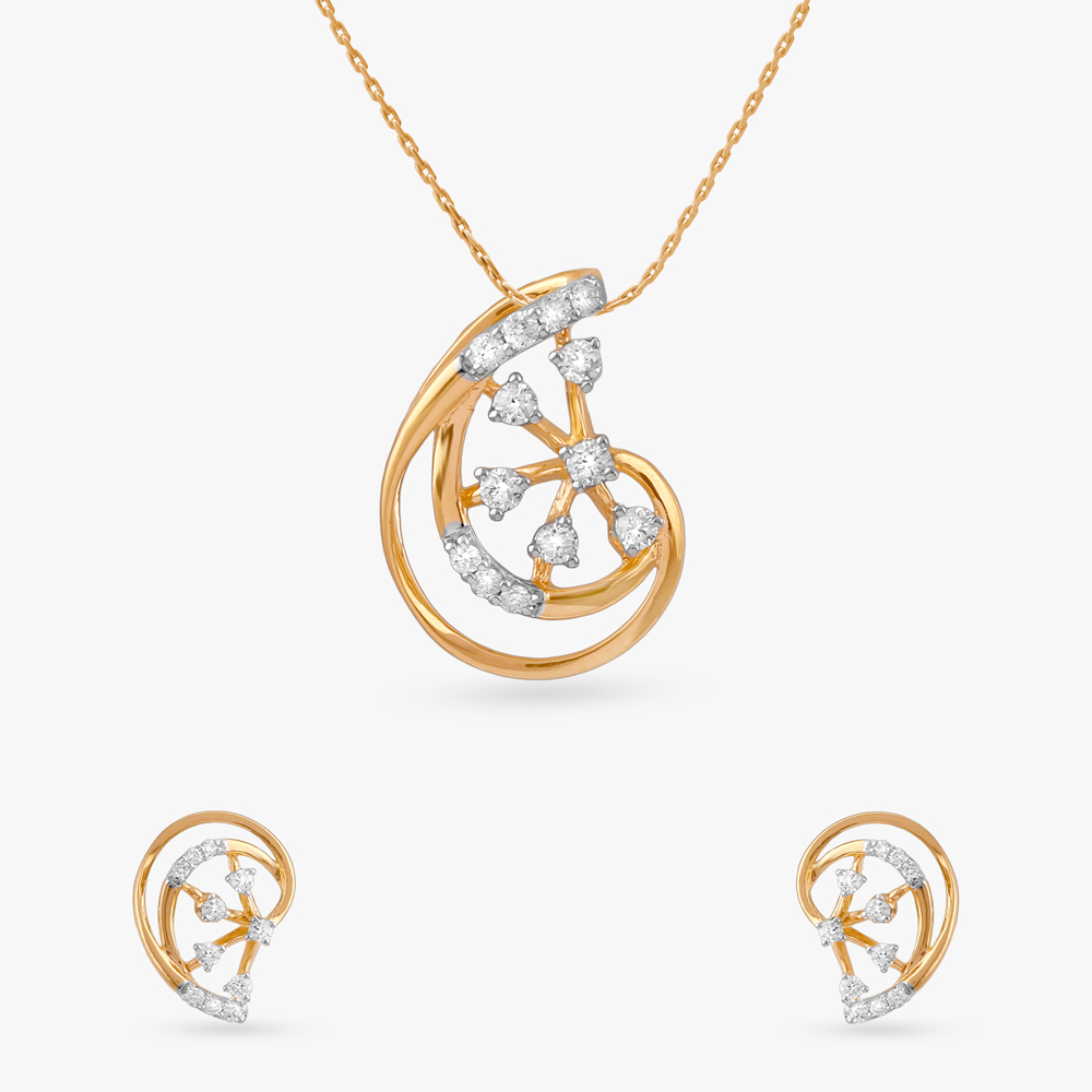 Dreamy Arc Diamond Pendant and Earrings Set,,hi-res image number null