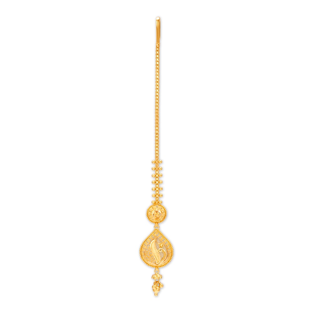 Gold Bead Maang Tikka,,hi-res image number null