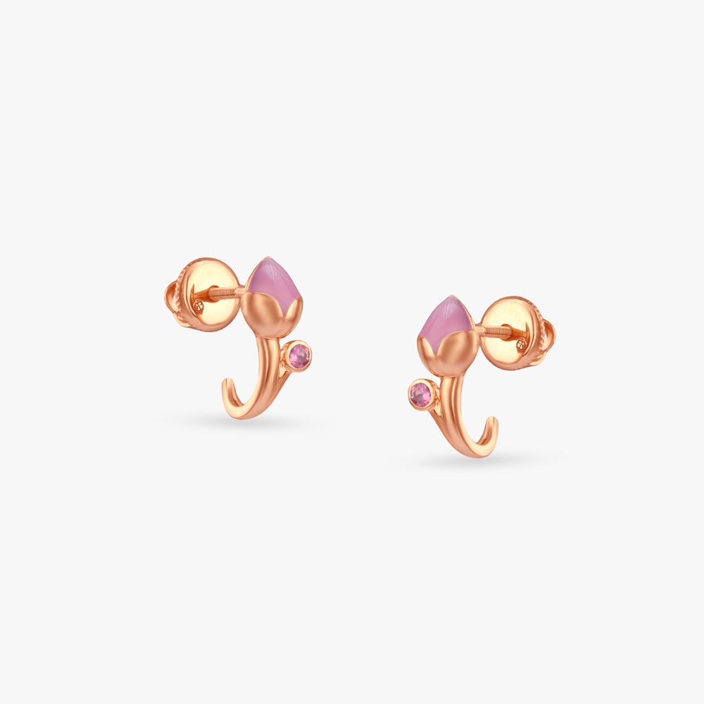 Blushing Bloom Gold Hoop Earrings,,hi-res image number null