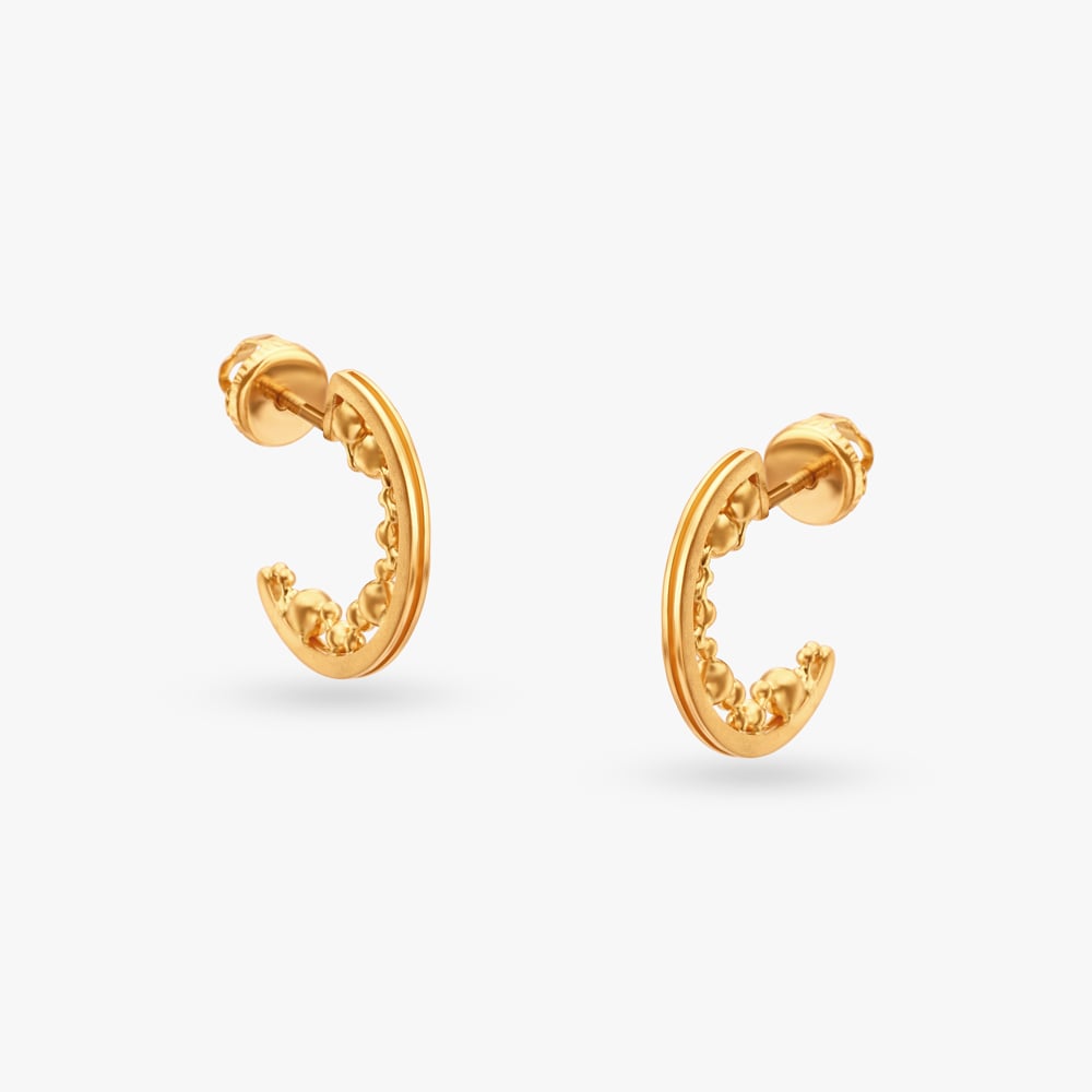 Stylish Gold Hoop Earrings,,hi-res image number null