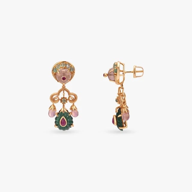 Carved Rhythm Gold Drop Earrings,,hi-res image number null
