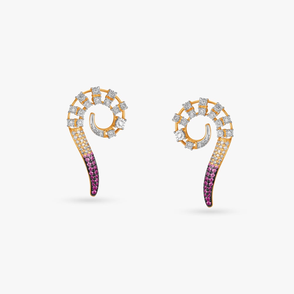 Twinkling Spiral Diamond, Sapphire and Ruby Necklace Set,,hi-res image number null