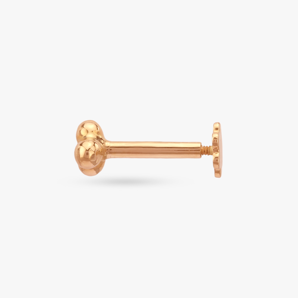 Beaded Blossom Gold Nose Pin,,hi-res image number null