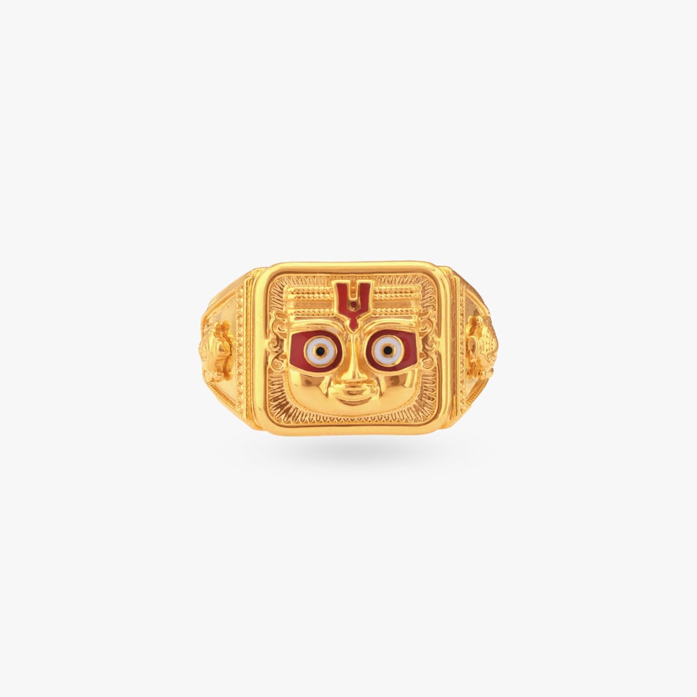 

Shankh Chakra Gold Ring for Men