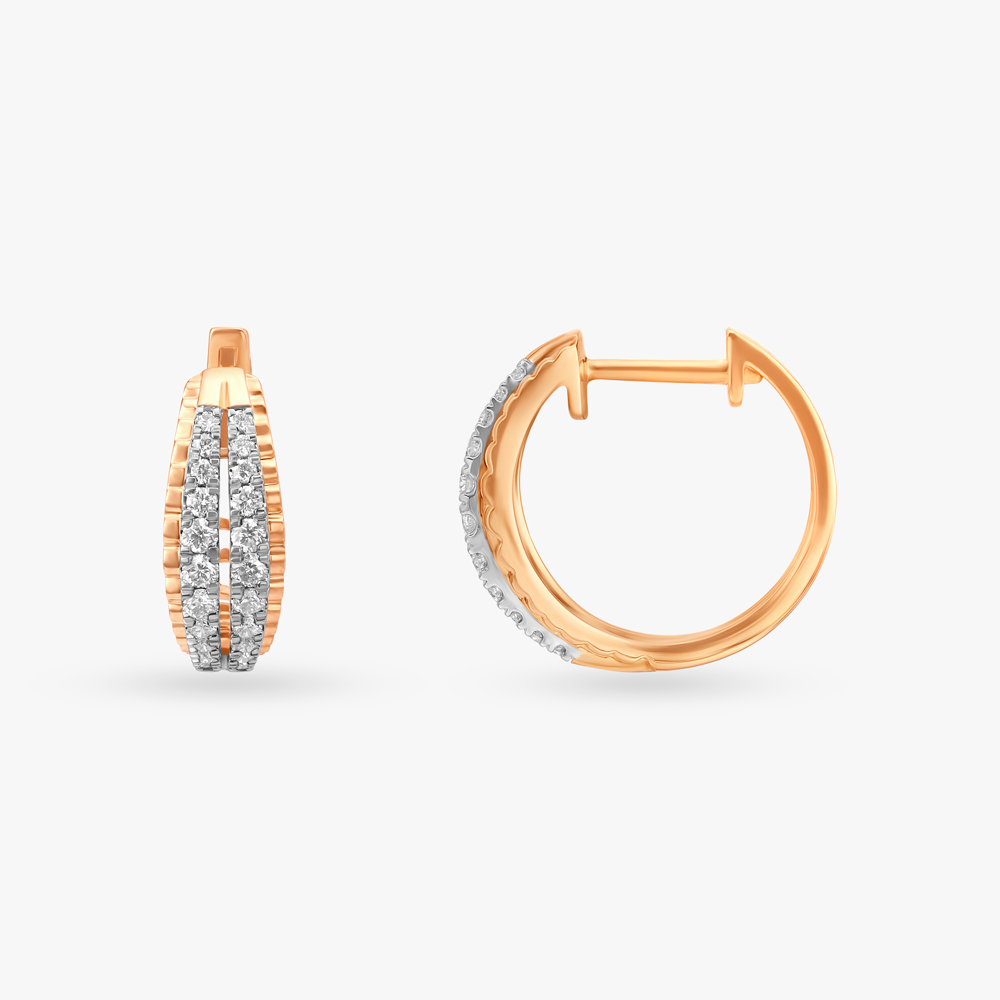 Pinnacle Of Elegance Diamond Hoop Earrings,,hi-res image number null