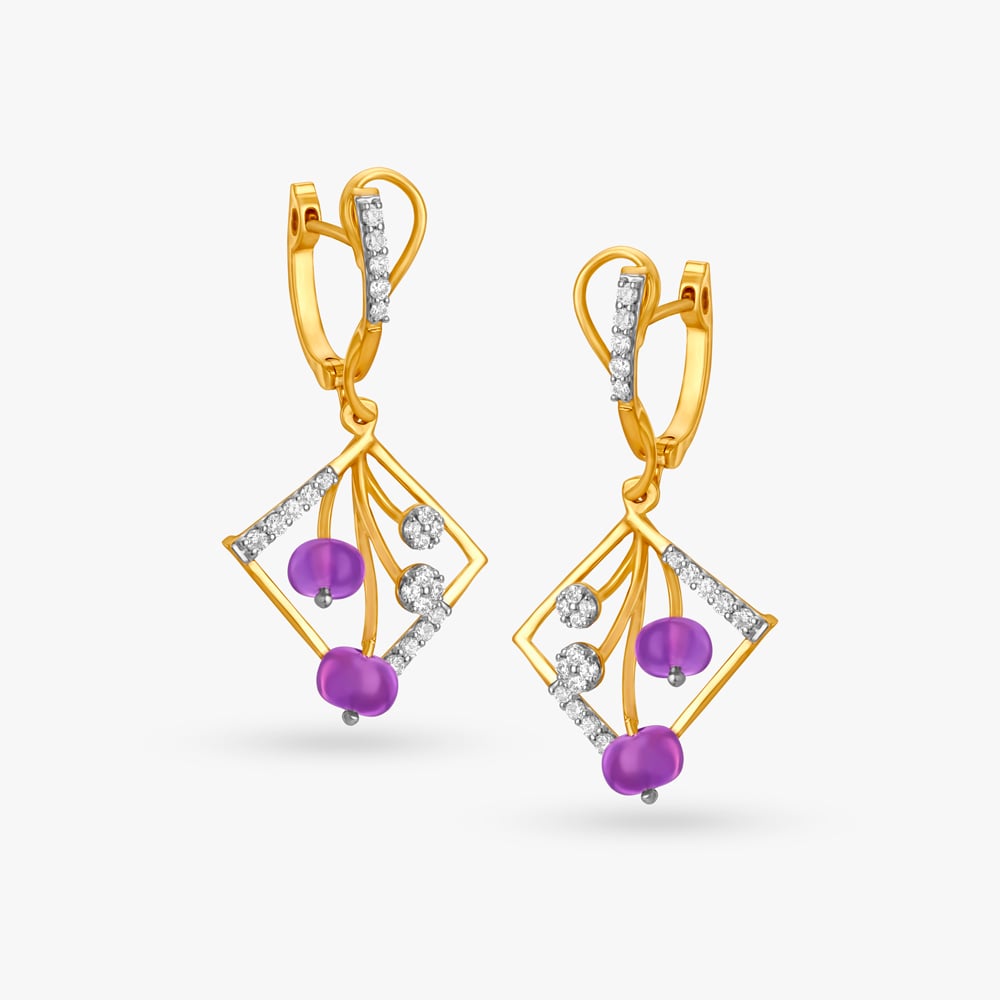 Picture Purple Hoop Earrings