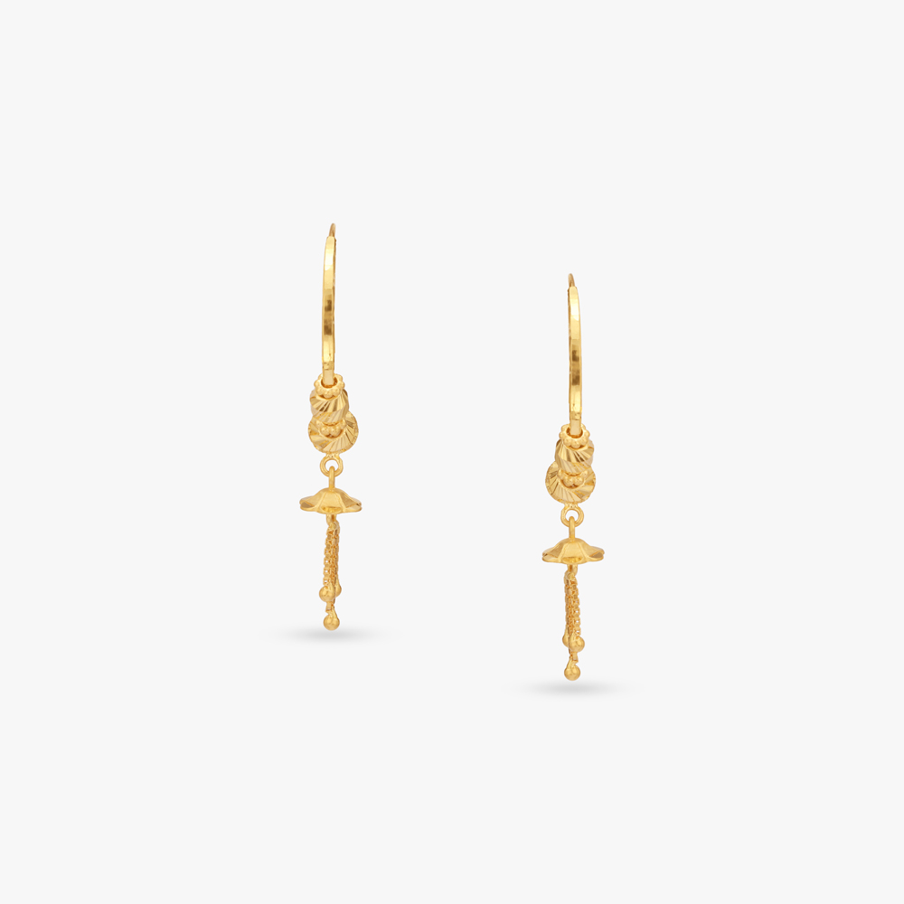 Swirl Charm Gold Hoop Earrings,,hi-res image number null