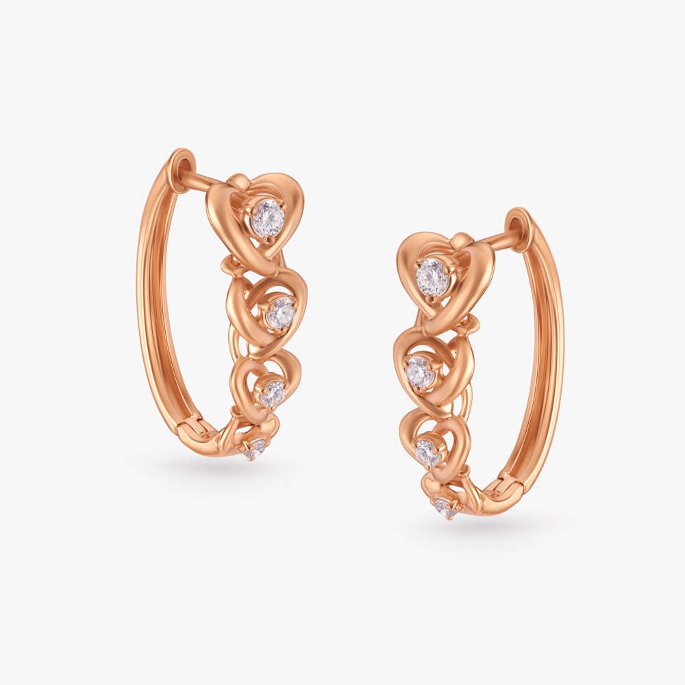 Unfading Hearts Diamond Hoop Earrings