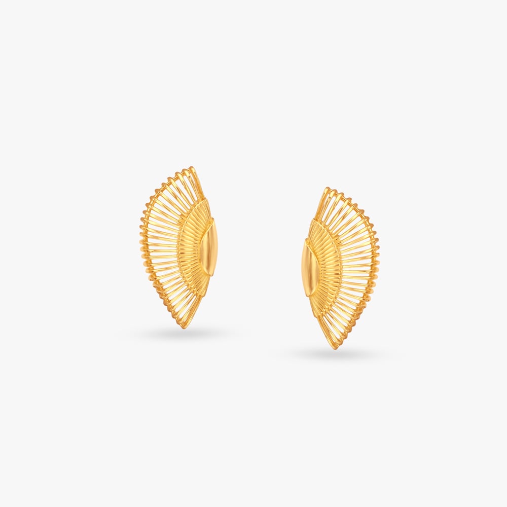Sunflare Arc Gold Stud Earrings,,hi-res image number null