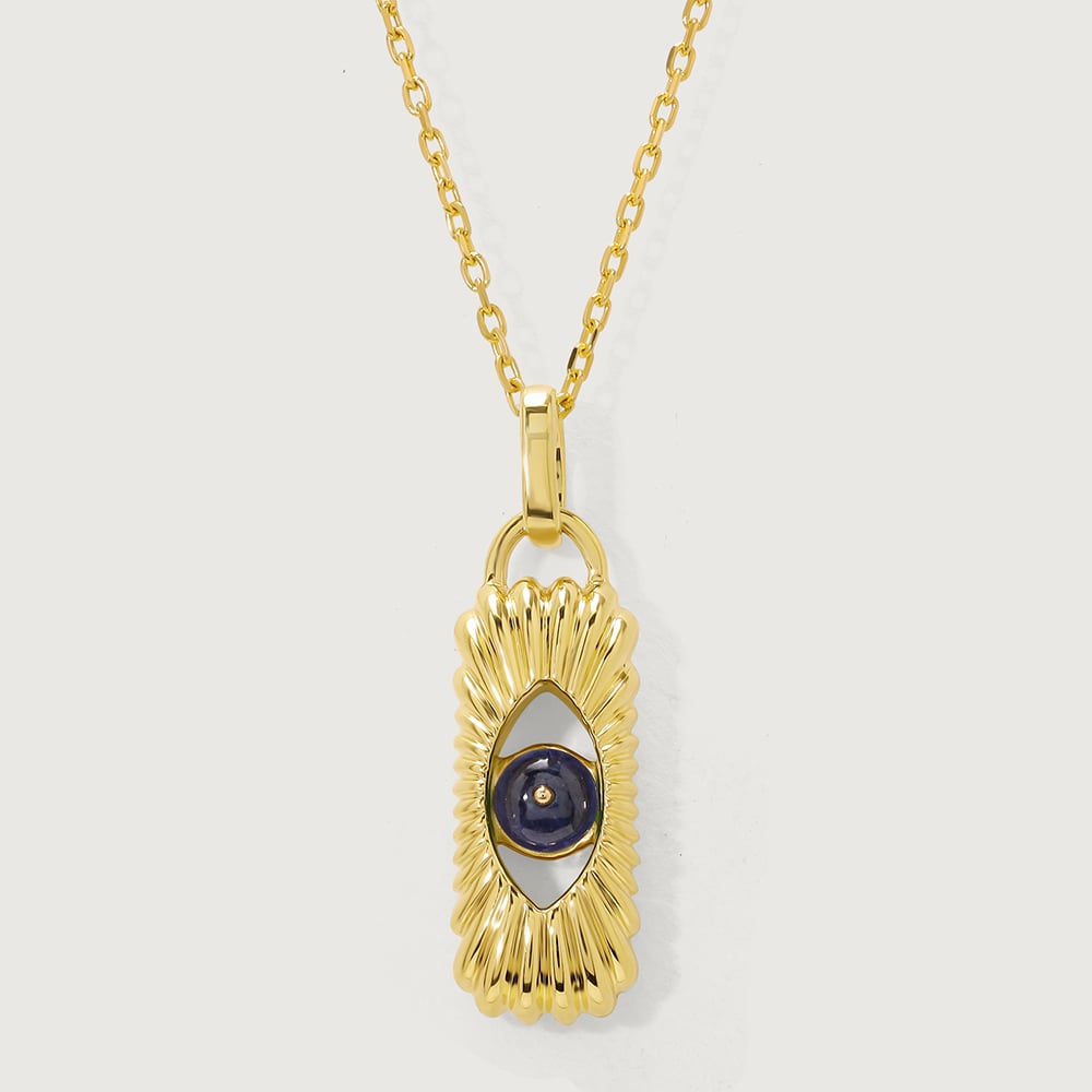 Radiant Elegance 18KT Chain Blue Sapphire Pendant with chain,,hi-res image number null