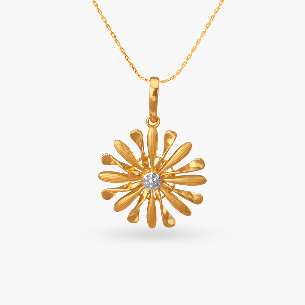 

Sunburst Bloom Gold Pendant
