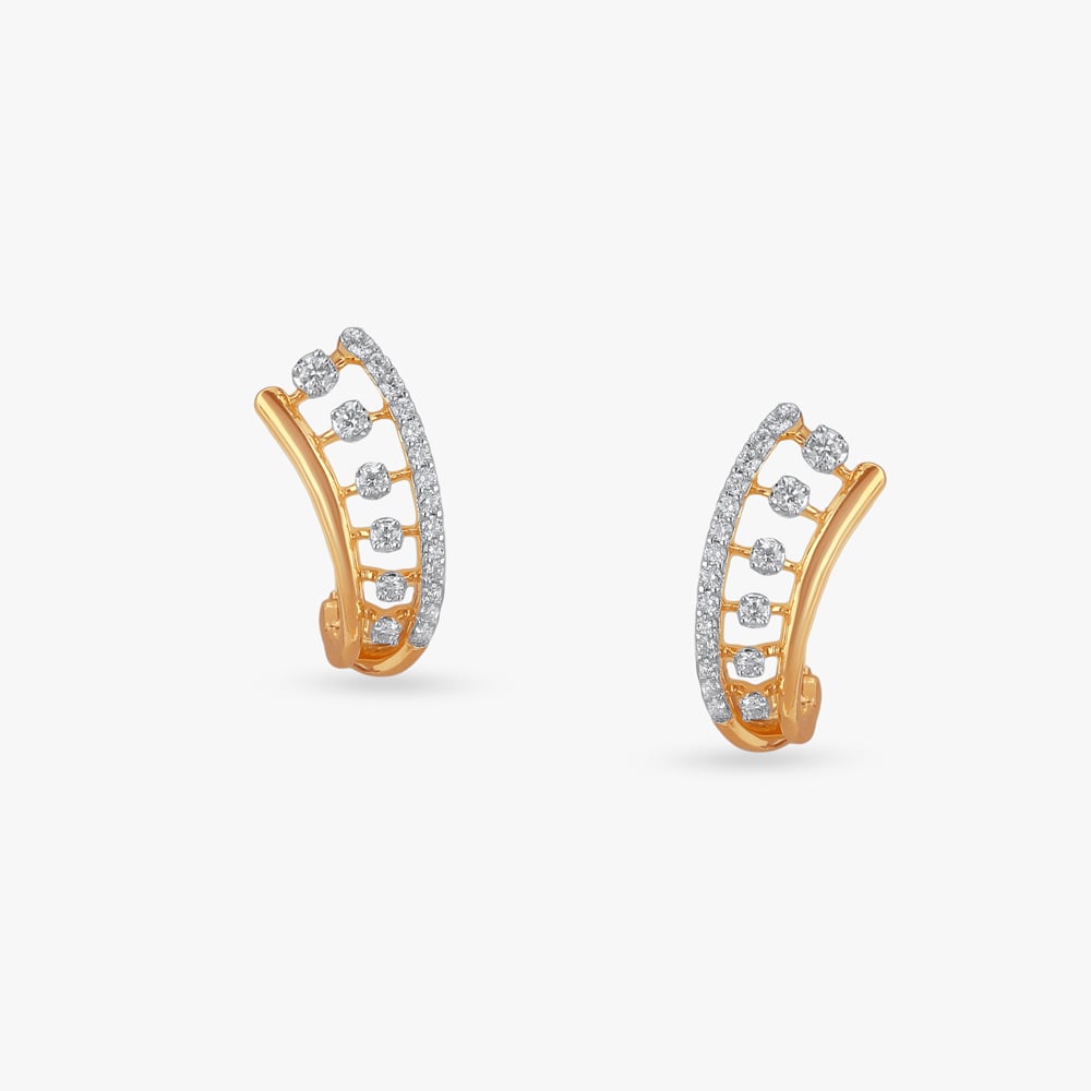 Modern Cutwork Diamond Hoop Earrings,,hi-res image number null