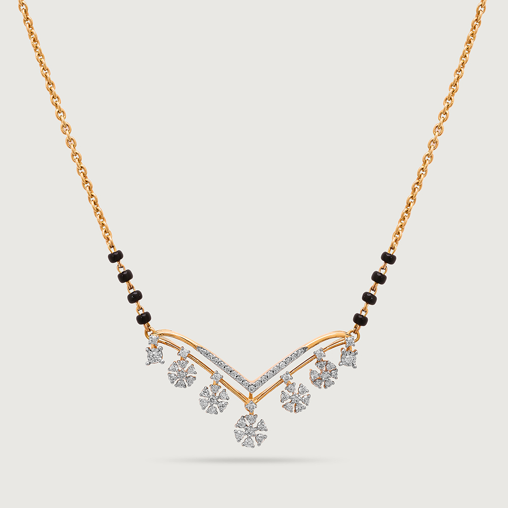 Blossom Beauty 18 Kt Gold and Diamond Mangalsutra,,hi-res image number null