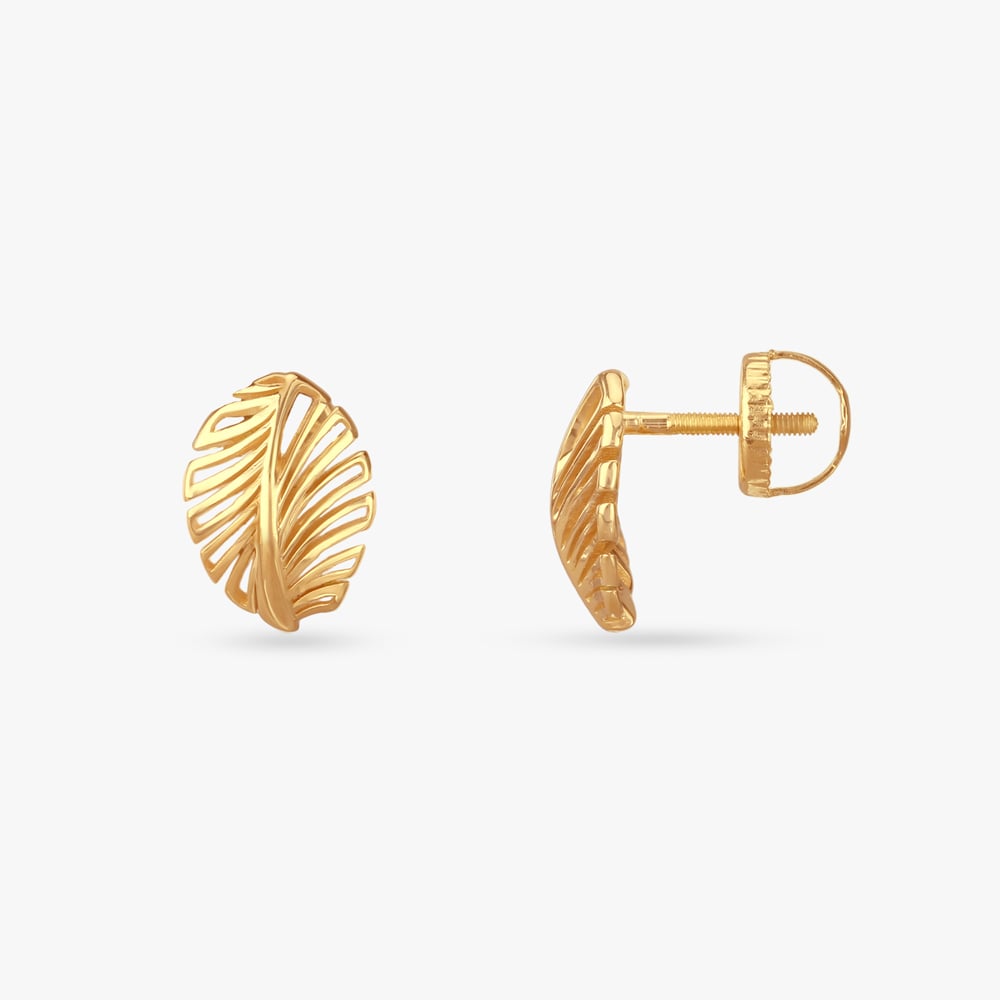 

Tropical Charm Gold Stud Earrings