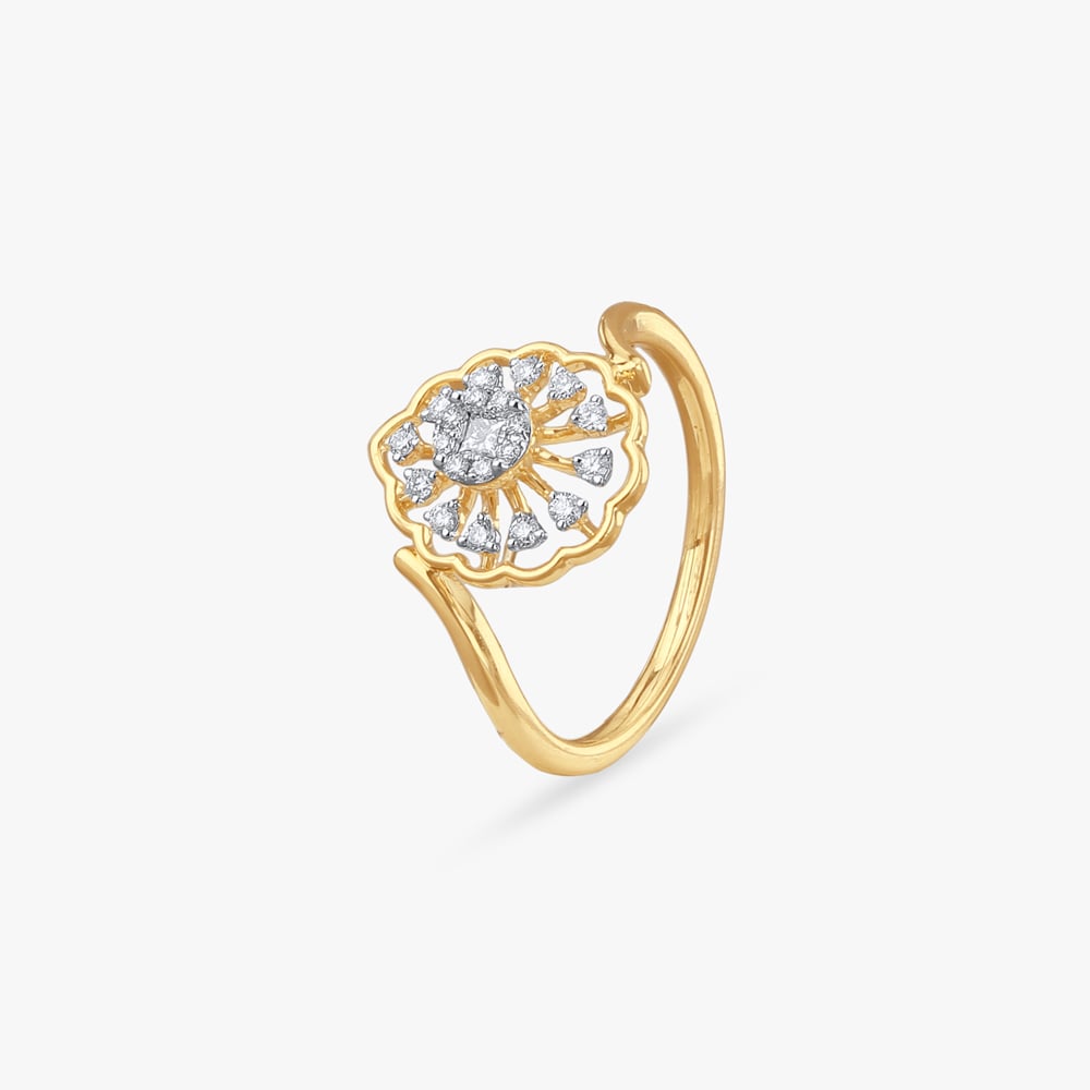 

Radiant Floral Diamond Ring