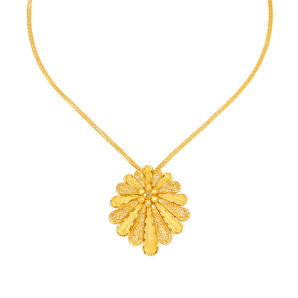 Regal Floral Gold Necklace Set,,hi-res image number null