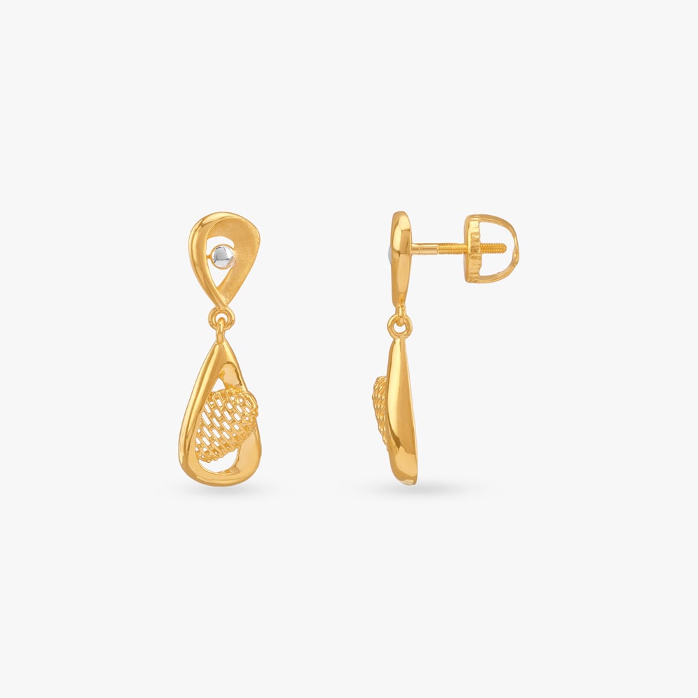 Whispers Woven Gold Drop Earrings,,hi-res image number null