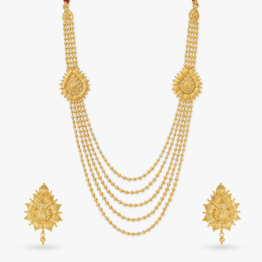 Elegant Five Layer Beaded Necklace Set,,hi-res image number null