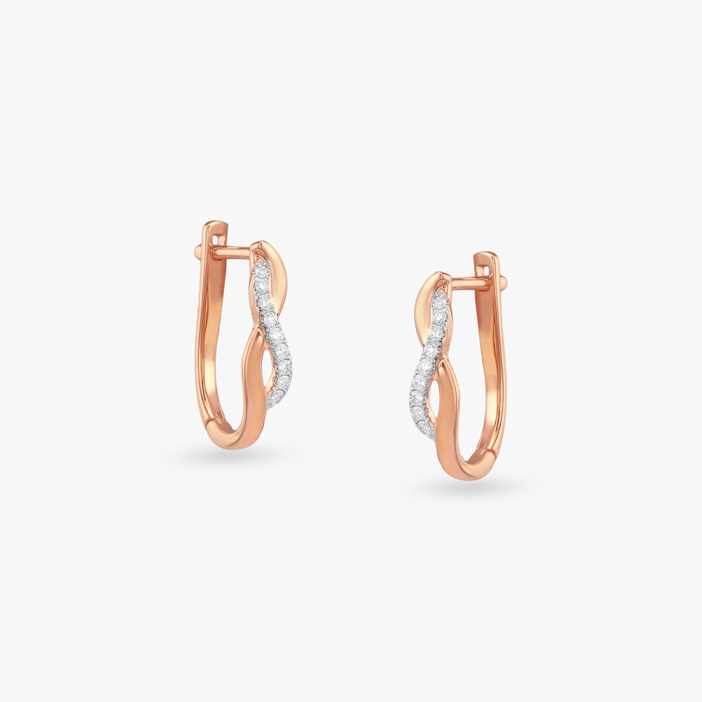 Eternal Twist Diamond Hoop Earrings,,hi-res image number null