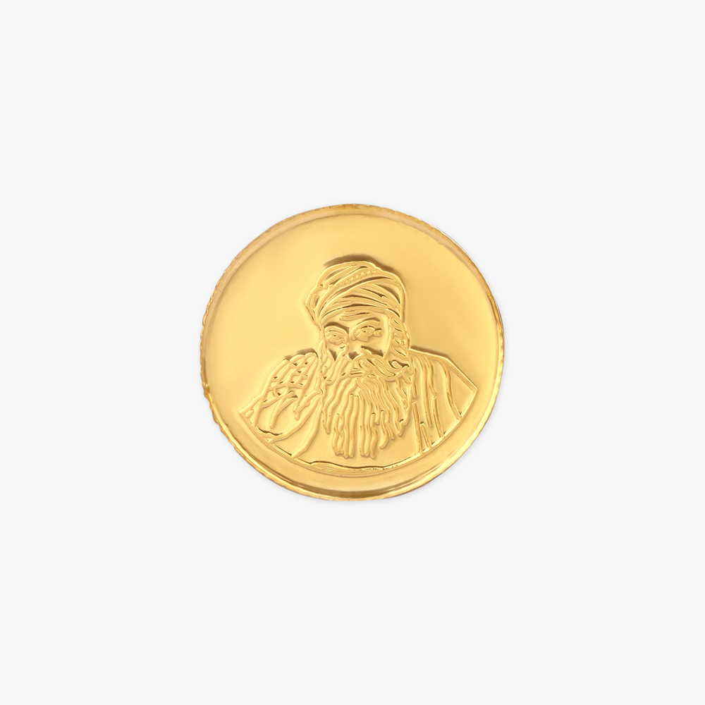 5 gram 24 Karat Gold Coin with Guru Nanak Design,,hi-res image number null