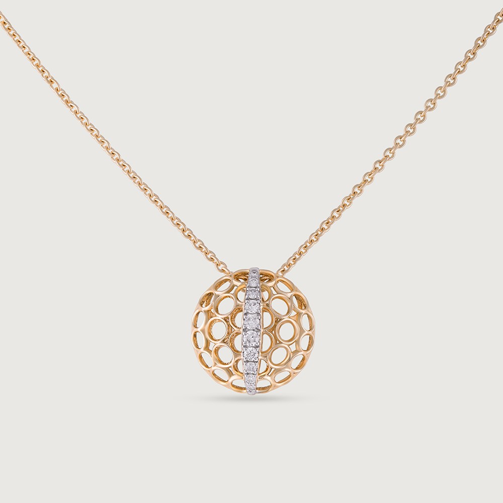 Porous Glow Gold & Diamond Pendant,,hi-res image number null