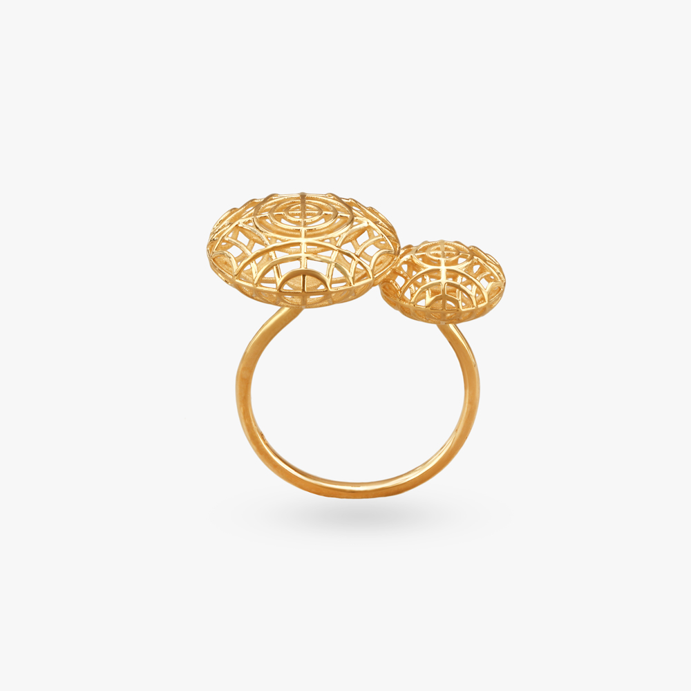Sculpted Sphere Gold Finger Ring,,hi-res image number null