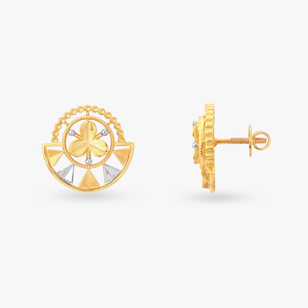 Sunburst Gold Stud Earrings,,hi-res image number null