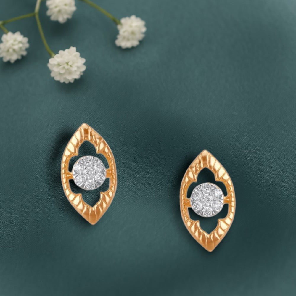 Petal Armour Diamond Stud Earrings,,hi-res image number null