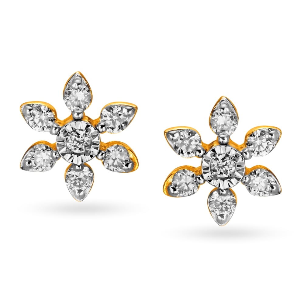 

Floral Diamond Stud Earrings