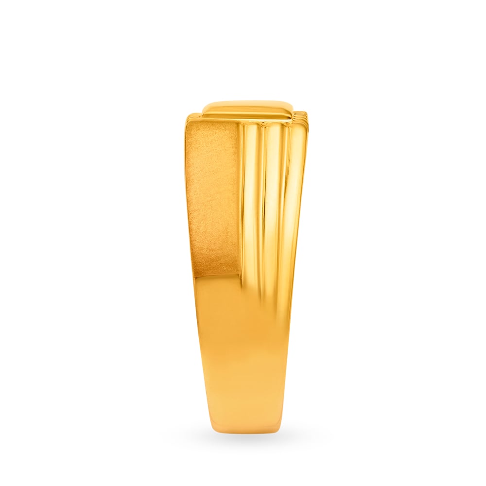 Handsome 22 Karat Yellow Gold Textured Square Ring,,hi-res image number null