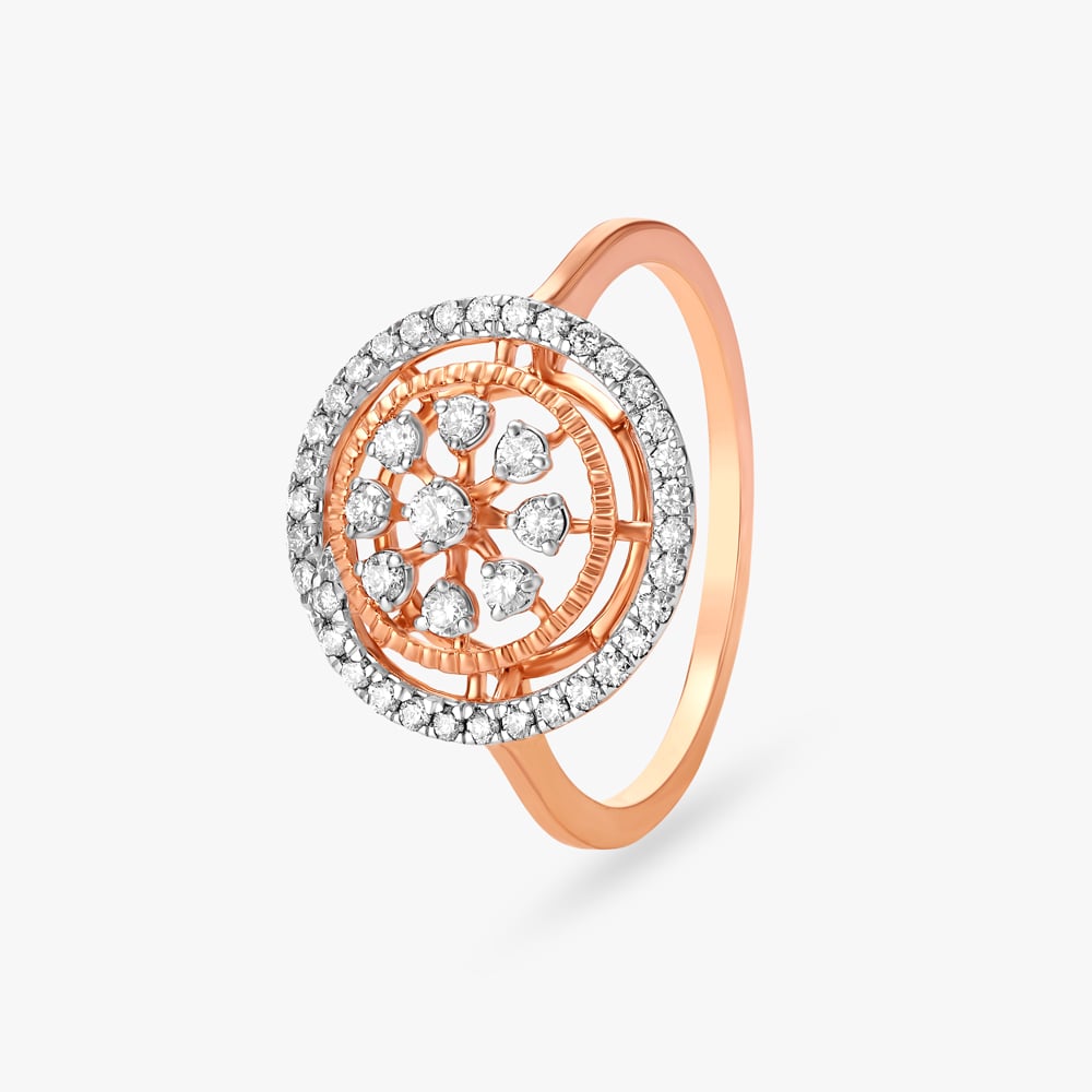 

Intricate Floral Diamond Finger Ring