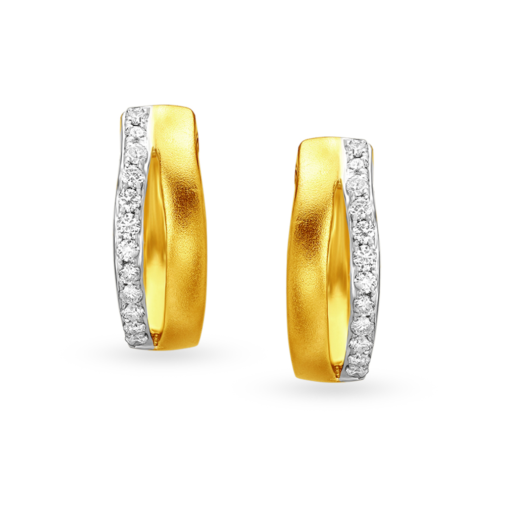 Stunning Contemporary Diamond Hoop Earrings,,hi-res image number null