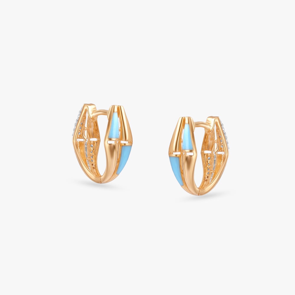 Twin Expression Diamond Hoop Earrings,,hi-res image number null