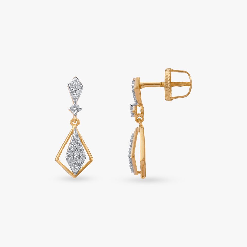 Sparkle Frame Diamond Drop Earrings,,hi-res image number null