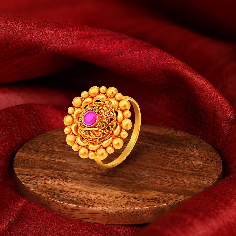 Party Wear Floral Ring | For Women | 22ct Gold