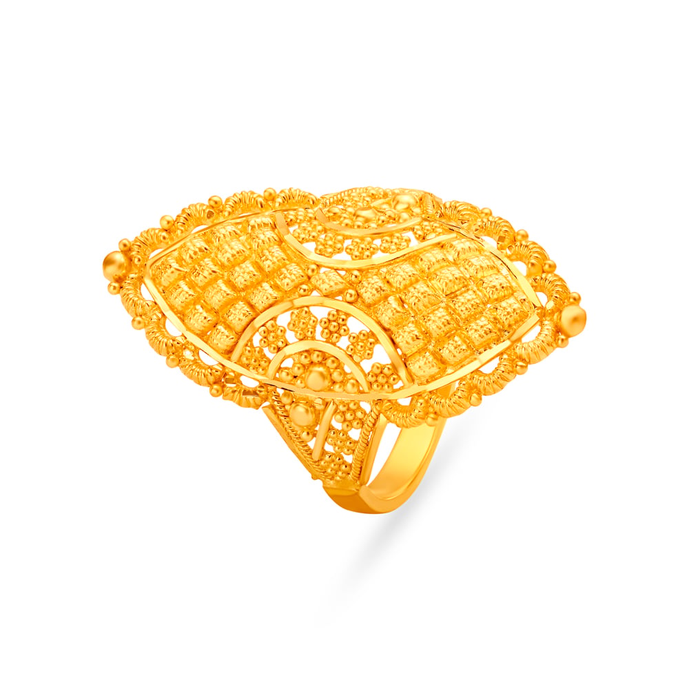 Royal Jali Work Gold Finger Ring,,hi-res image number null