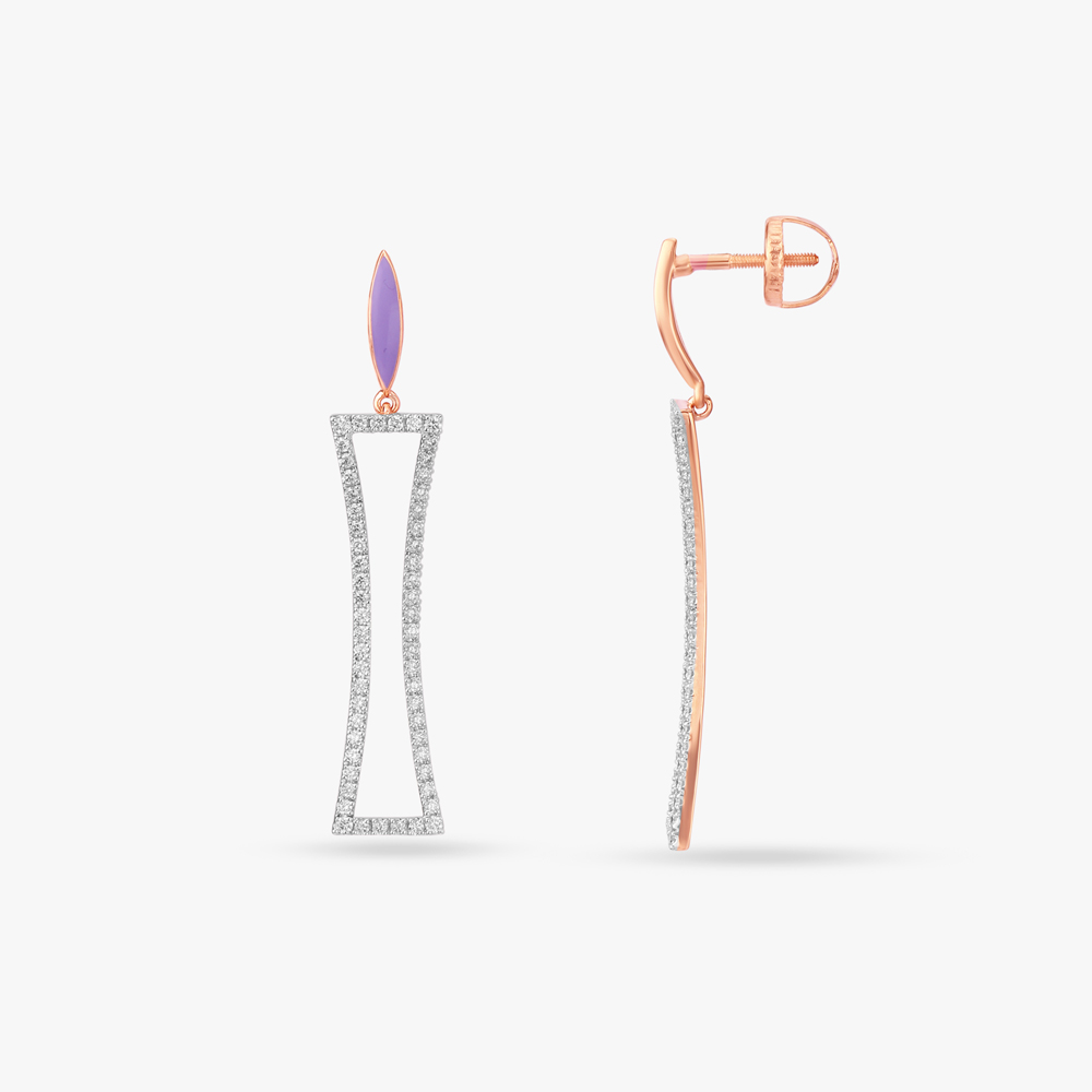 Enamel Diamond Drop Earrings,,hi-res image number null