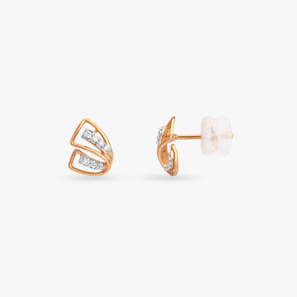Twinned Arc Diamond Stud Earrings,,hi-res image number null