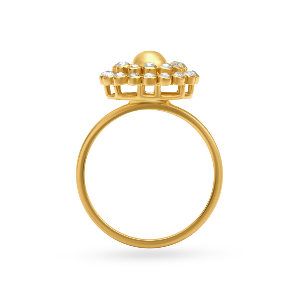 Fascinating Floral Gold Finger Ring,,hi-res image number null