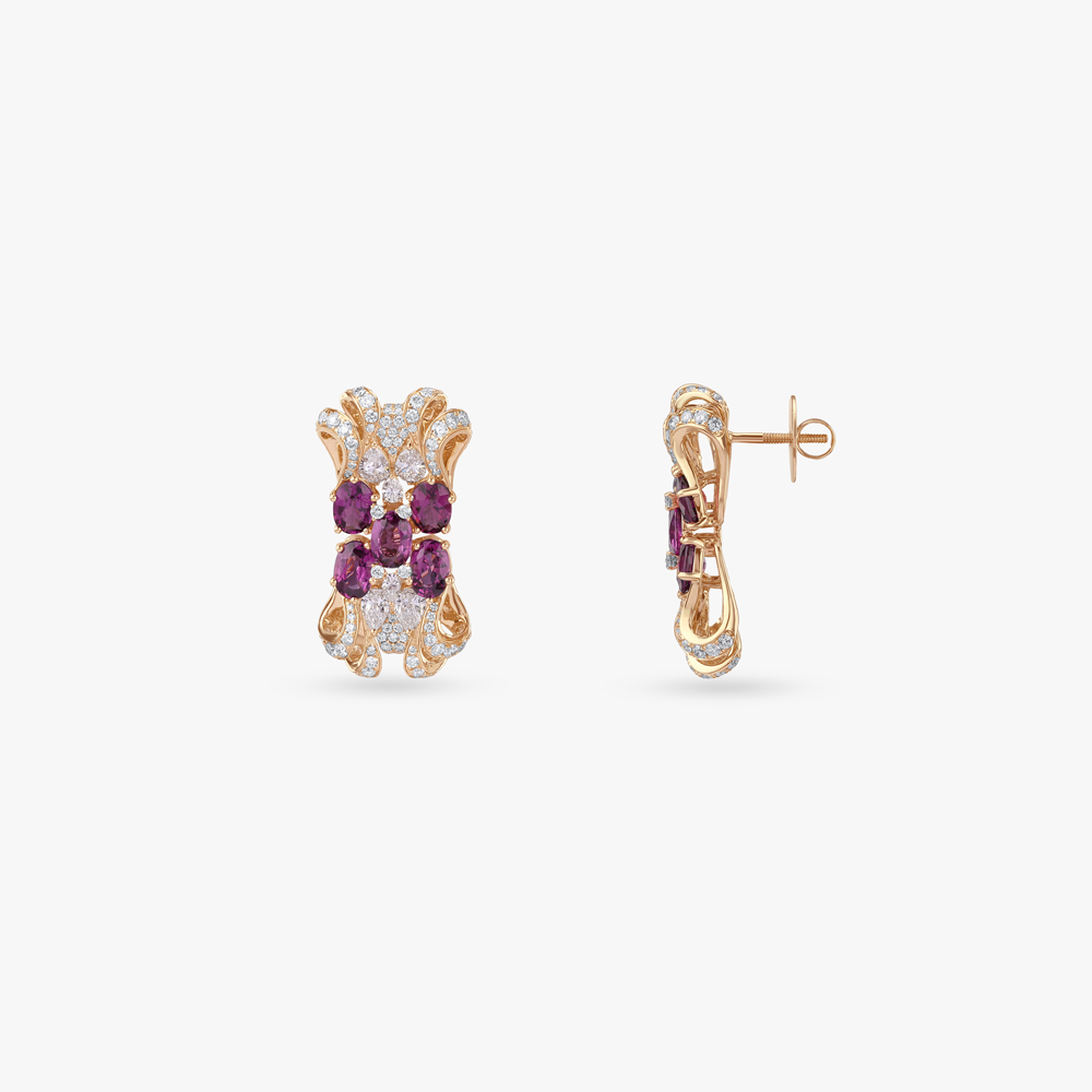 Crimson Poise Diamond Drop Earrings,,hi-res image number null