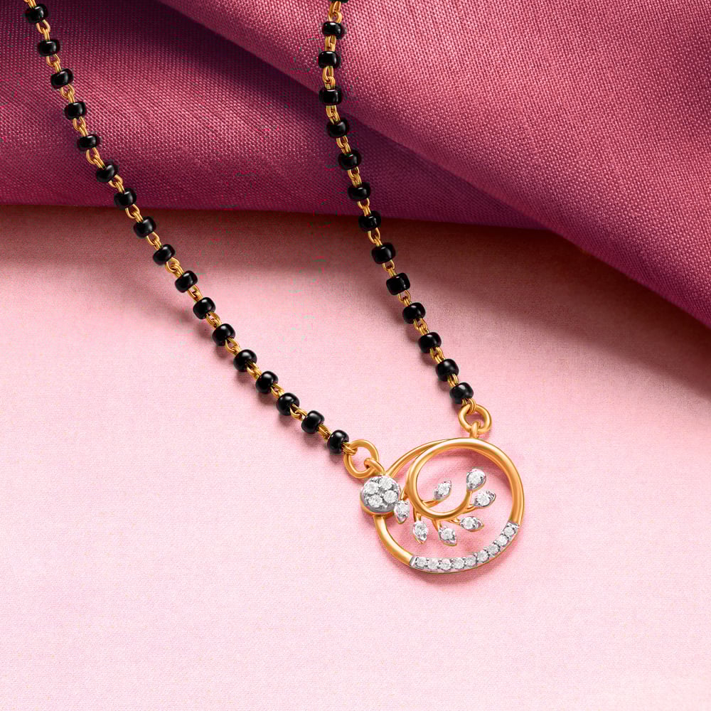 

Classy Spiral Diamond Mangalsutra