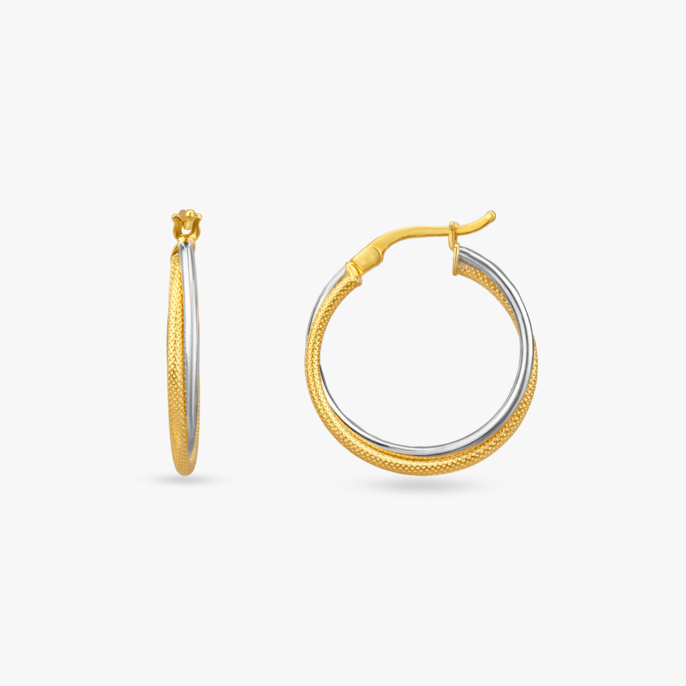 Orbit Fusion Gold Hoop Earrings,,hi-res image number null