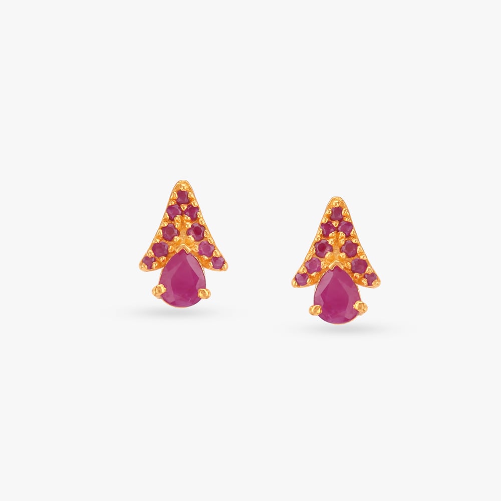 Playful Ethnic Ruby Stud Earrings,,hi-res image number null