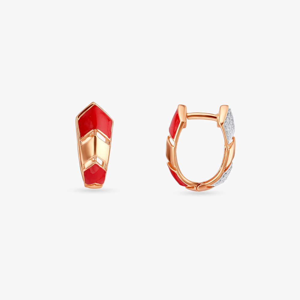 Twin Expression Diamond Hoop Earrings,,hi-res image number null