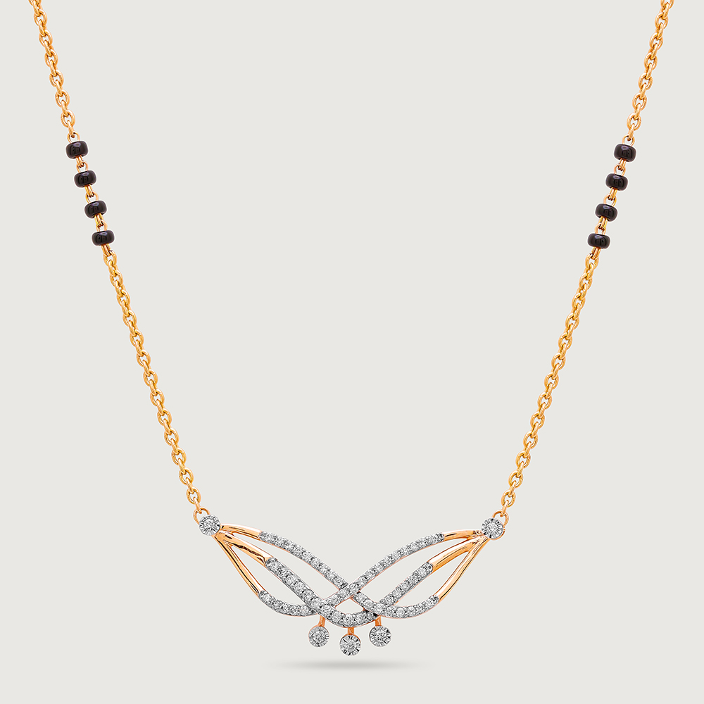 Flight of Elegance 14 Kt Gold and Diamond Mangalsutra,,hi-res image number null