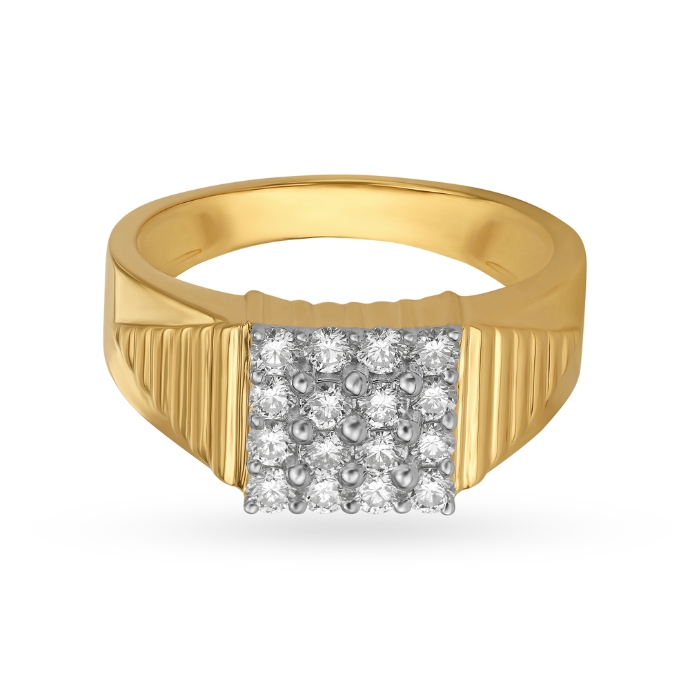 Mesmerising Diamond and Gold Finger Ring for Men