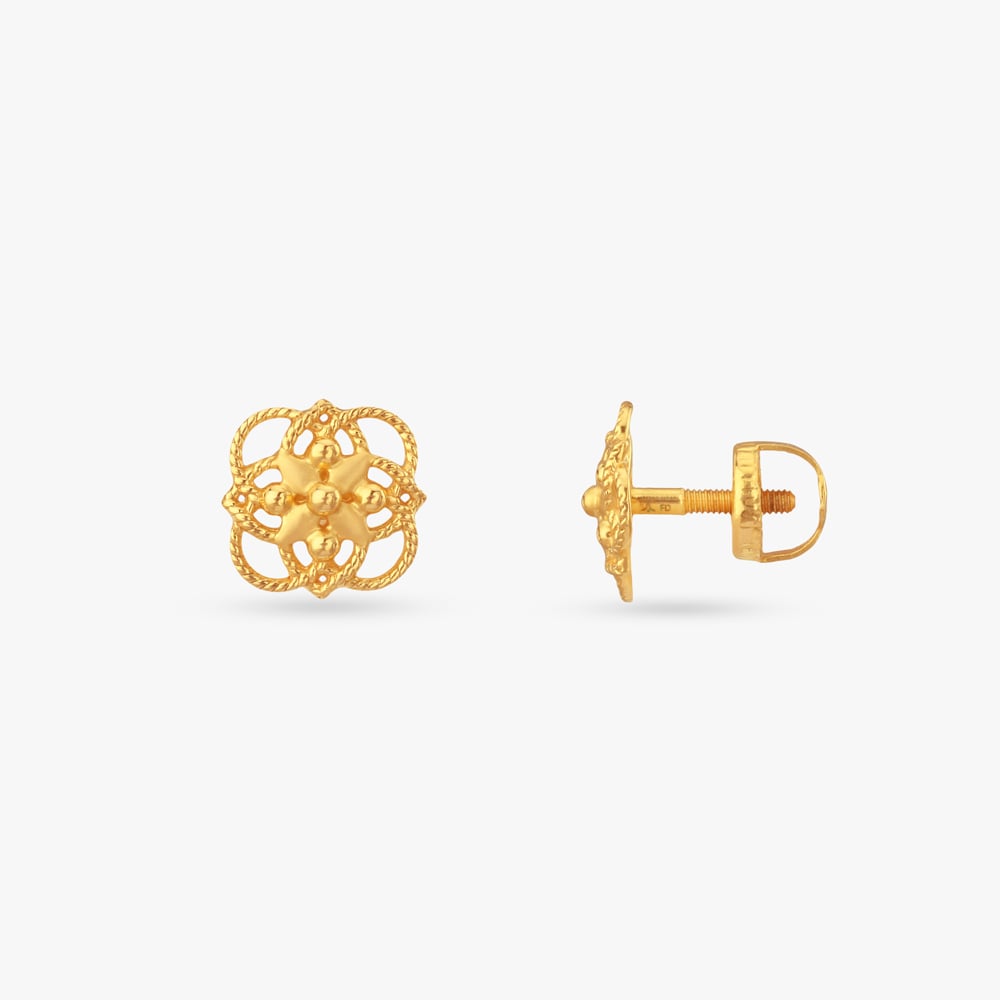 

Happy Daisy Gold Stud Earrings for Kids