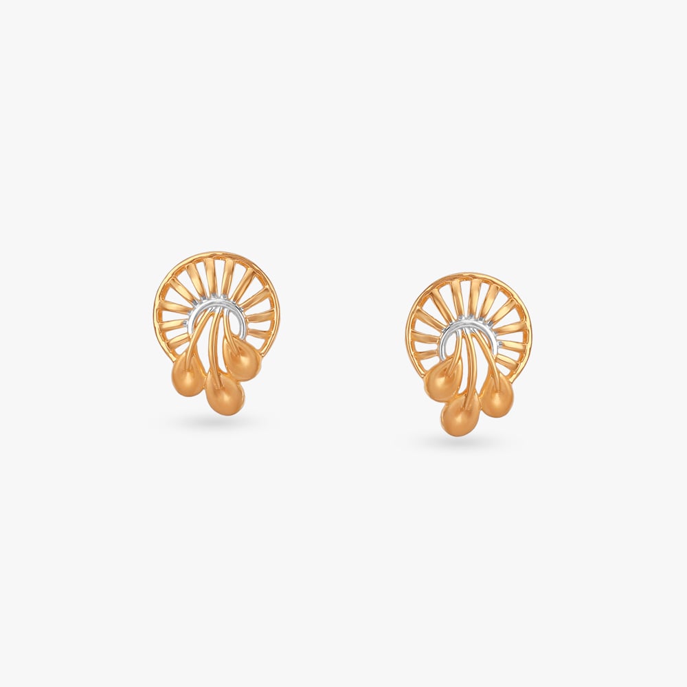 

Radiant Bloom Gold Stud Earrings